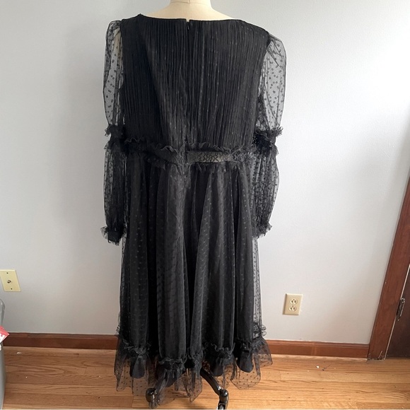 Mac Duggal 68567 Plus Size Long Sleeve Formal Midi Dress- Black- Size 20W - Picture 8 of 12